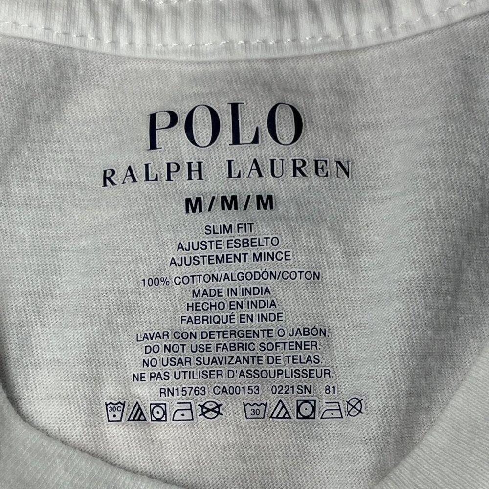 Polo Ralph Lauren White V-Neck Tee 3-Pack | Medium | Cotton - Picture 3 of 5
